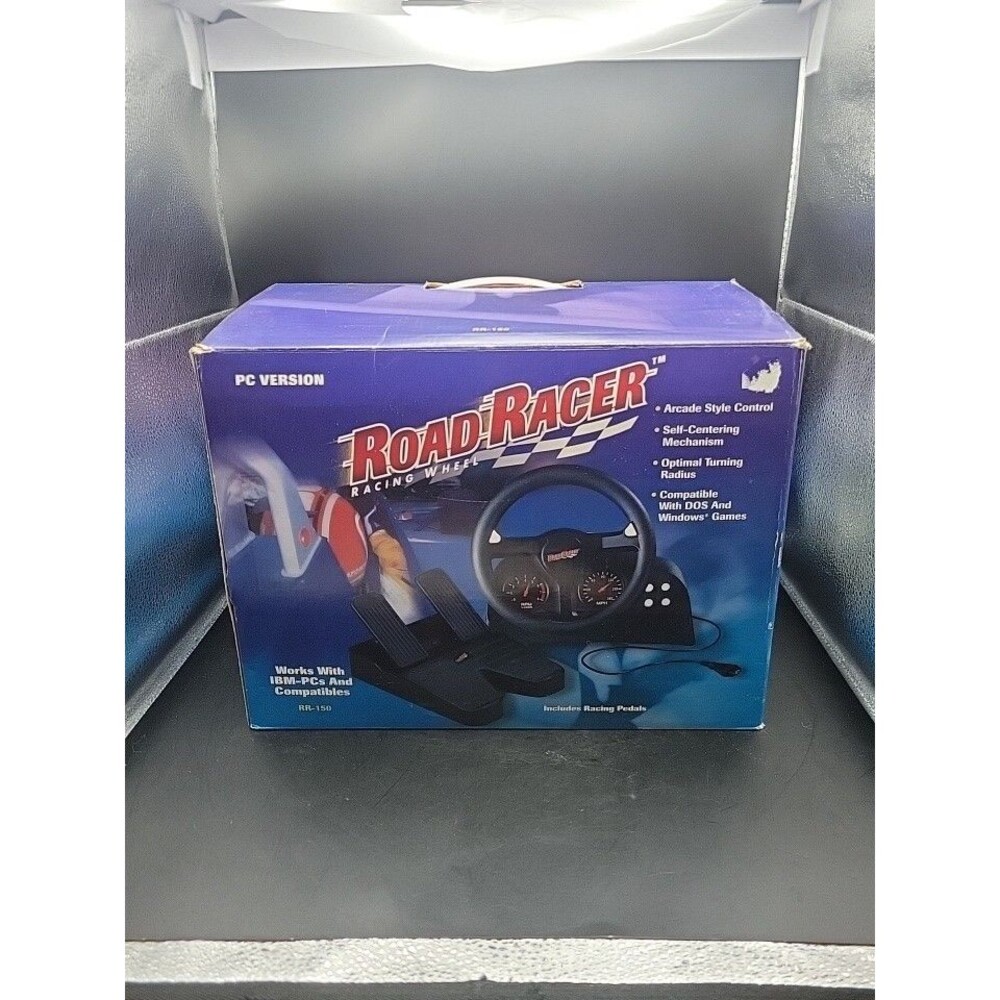 Road Rage PC Racing Game w/Steering Wheel & Pedals